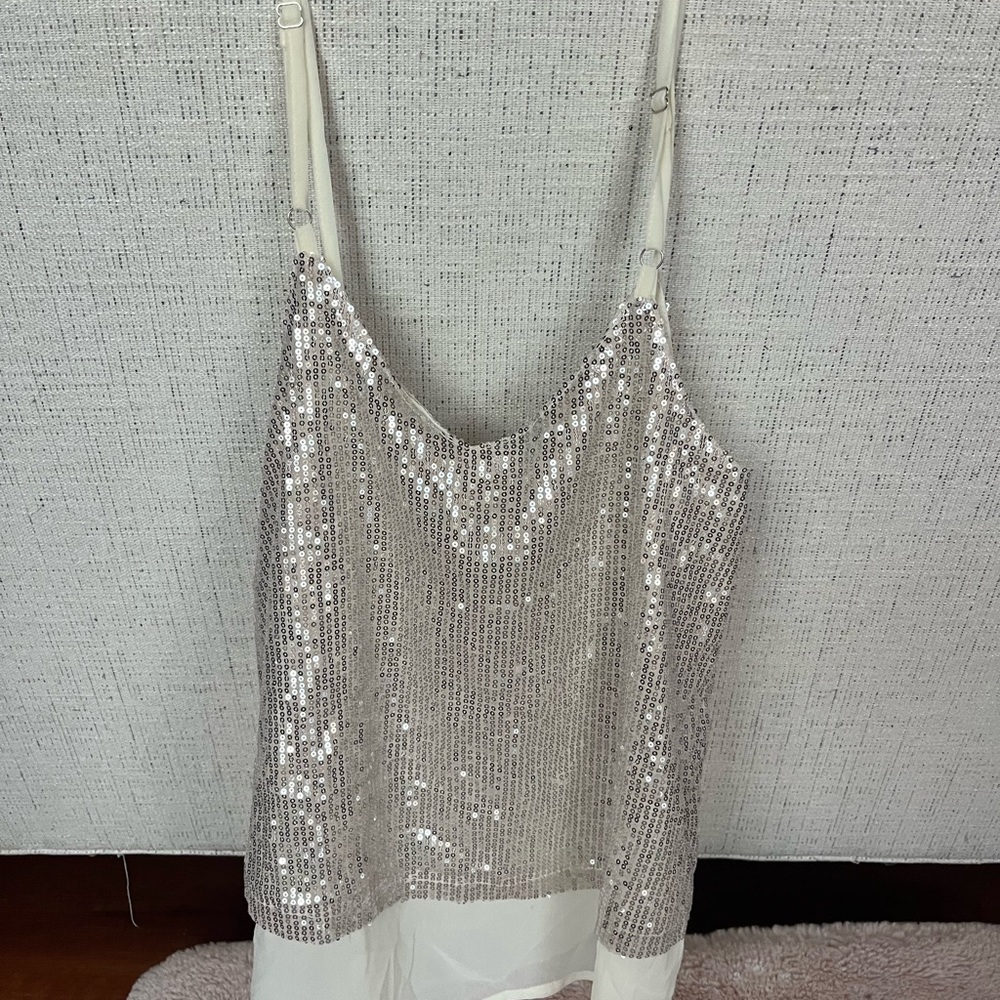 Sequin Silver Cami Top